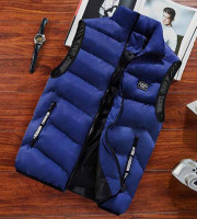 Winter Jackets Thick Vests Man Sleeveless Warm Cotton (Blue Colour )