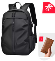 (Moneybag Free ) Waterproof Multi- Laptop Backpack ( black color )