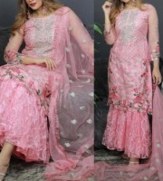 (NM11) Indian Rishika Soft Silk Net Embroidery Gharara (NM11)