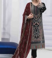 Black Georgette With Embroidery Fancy Indian Suit Collection (HRB03)