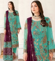 Indian Soft Georgette With Heavy Embroidery & Sequence Work (HRB15)