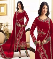 Ayesha Takia New Design Georgette Embroidery Churidar Salwar Suit Maroon (DMAN01)