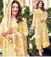 (PY15} Pakistani suit with frill dupatta with heavy embroidered ChiniGura Fabric