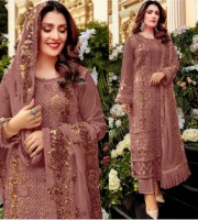 (PBR15) Pakistani suit with frill dupatta with heavy embroidered ChiniGura Fabric