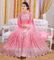 Pink Georgette Embroidered Anarkali Gown With Dupatta (PSD2)