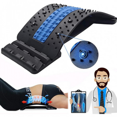 Back Stretcher, Lumbar Back Pain Relief Device, Multi-Level Back Massager Lumbar, Pain Relief for Herniated Disc, Sciatica, Scoliosis, Lower and Upper Back Stretcher Support