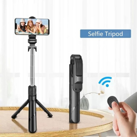 Multi functional Extendable Bluetooth Selfie Stick with Remote