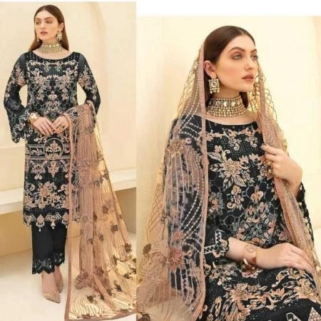 Un-stiched Georgette Embroidery Work Free Size Designer salwar kamiz (HP22)