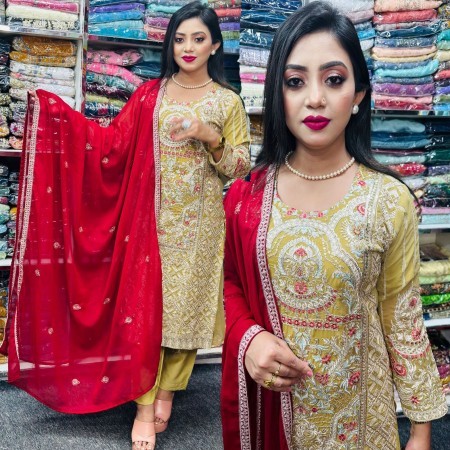 Exclusive Luxuary Georgette embroidery work suit (ELG3)