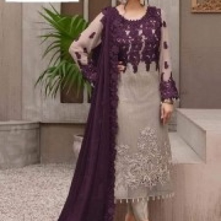 Muslim Georgette Pearl & Sequin hand work Woman pakistani Pant Salwar Kameez (MSP2)