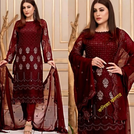 Indian Soft Georgette With Heavy Embroidery