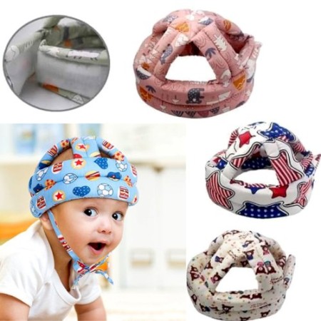 Baby Safety Head Helmet Adjustable Protective Multi Printed