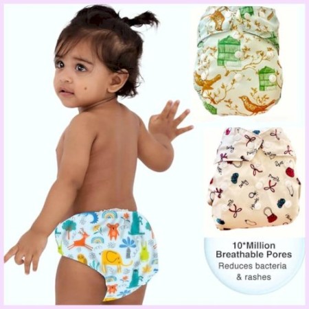 Reusable Adjustable Diapers 1 pcs pant 3 pcs Pad