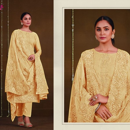 Golden 07 Indian Soft Georgette With Heavy Embroidery