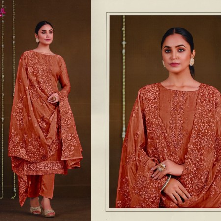 Brown 07 Indian Soft Georgette With Heavy Embroidery