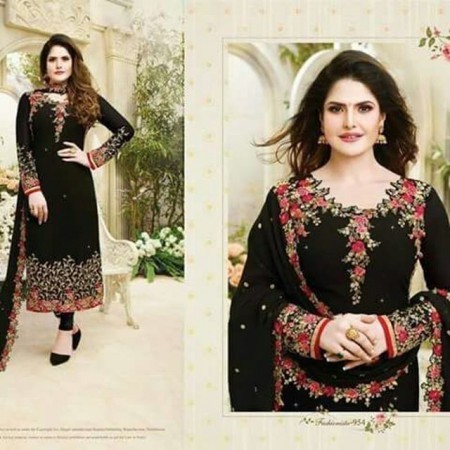 New High Quality Embroidary Georgette Unstich Shalwar Kameez (NRB01)