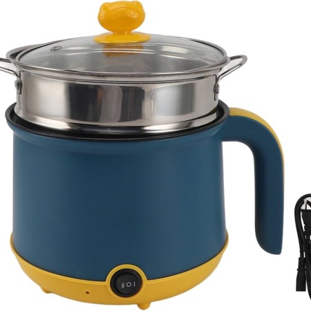 Green-Yollow  Electric Cooking Pot Multifunction Non-stick Pan Double Layer Cooker Machine (EMC)