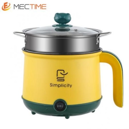 YOllow-Green Electric Cooking Pot Multifunction Non-stick Pan Double Layer Cooker Machine(EMC03)